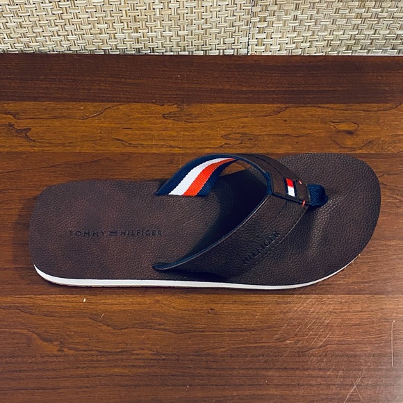 🌟5xHP🌟Tommy Hilfiger Microflag Brown Flip Flop - Picture 5 of 12